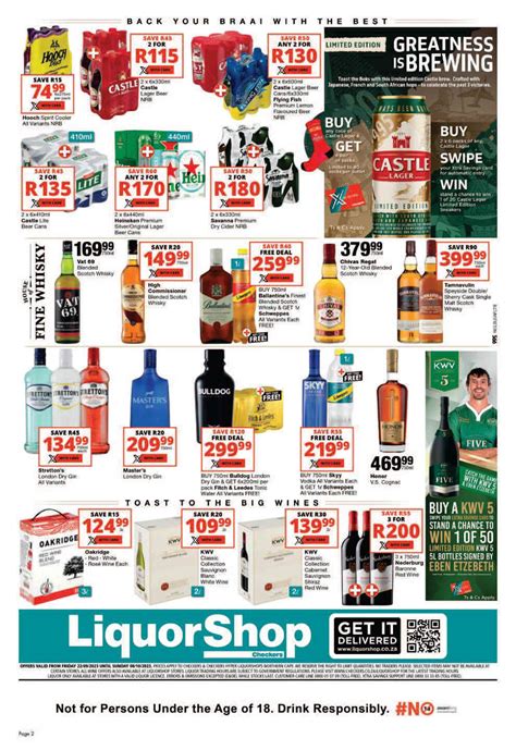 Checkers Liquor Northern Cape Our Champion Deals 22 September 8