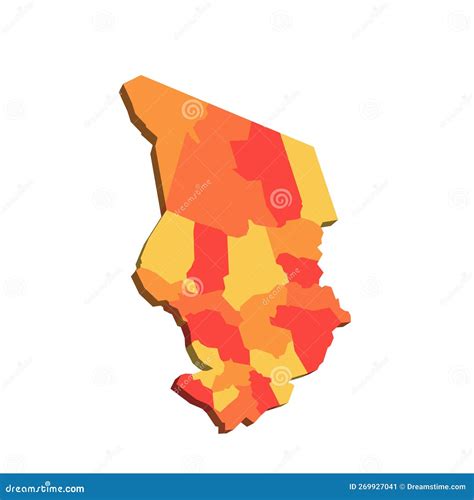 Chad Political Map of Administrative Divisions Stock Illustration ...