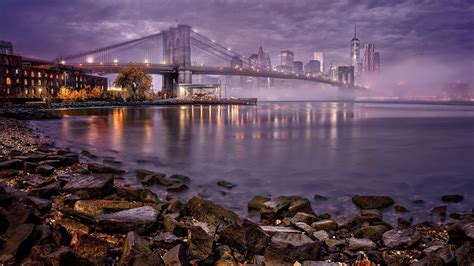 Wallpaper ID 721127 Manhattan Misty River Skyline Lower