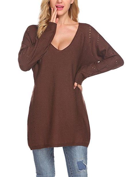 Zeagoo Womens Knitted Loose Pullover Long Sleeve Hollow Slouchy