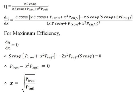 Maximum Efficiency of Transformer