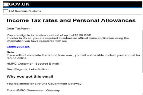 Examples Of Hmrc Related Phishing Emails And Bogus Contact Govuk