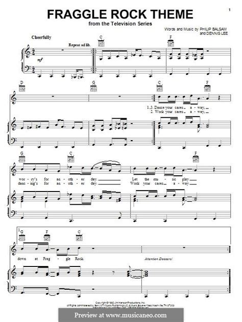 Fraggle Rock Theme by D. Lee, Philip Balsam - sheet music on MusicaNeo