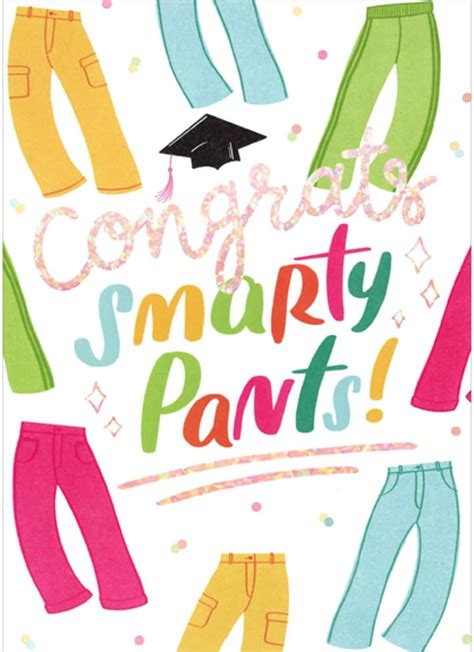 Designer Greetings Congrats Smarty Pants Pantalones Coloridos Y