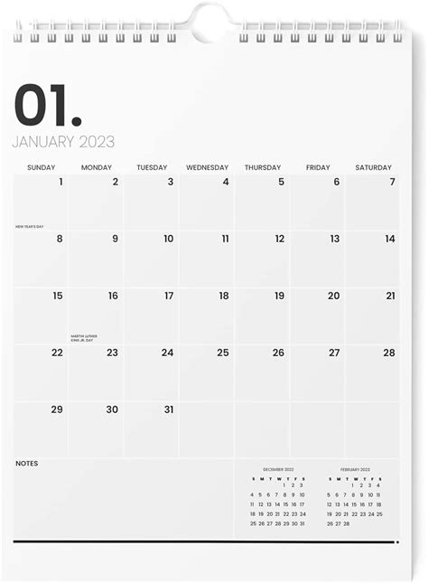 Calendario De Pared Vertical Estético 2023 2024 Calendario De Pared