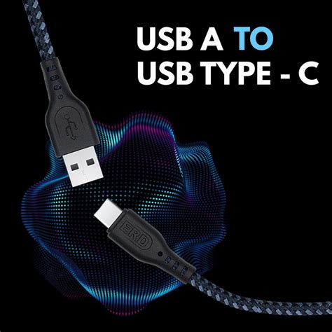 Blue And Grey Erd Uc Braided Usb C Data Cable Meter Usb Type C