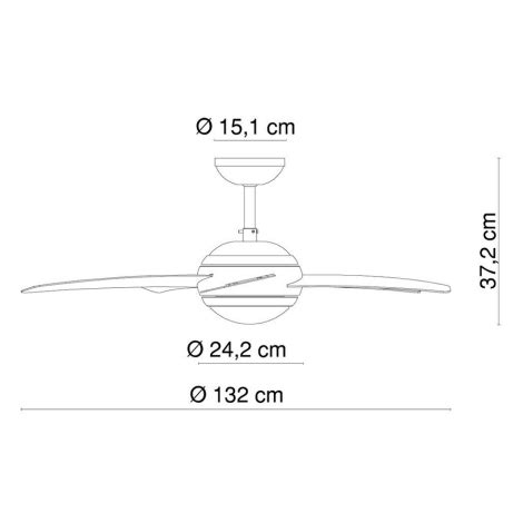 GLOBO 0306A Deckenlüfter FABIOLA 1xR7s 80W 230V helles Holz Beleuchtung