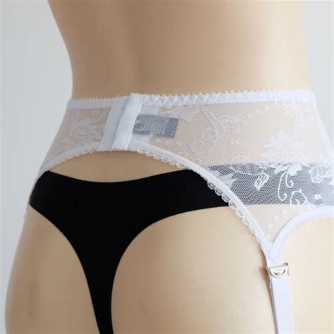 Luxallacki Sheer Floral Lace Straps Suspender Garter Belt Underwear Lingerie Ebay