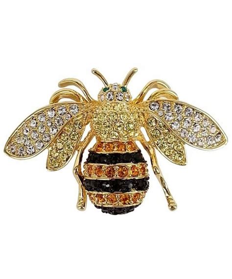 Honey Bee Brooch With Swarovski Crystals Cq12jxw7267