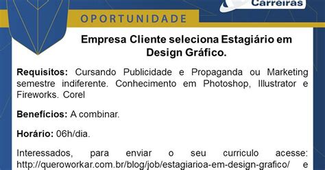 Fanor Carreiras Estagi Rio Em Design Gr Fico