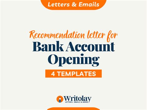 Bank Account Opening Reference Letter 4 Templates Writolay