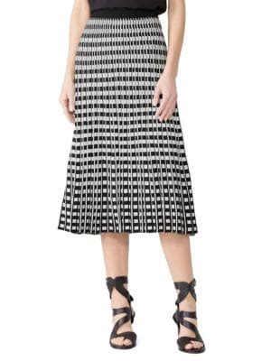 Derek Lam 10 Crosby Pleated Check Midi Skirt On SALE Saks OFF 5TH