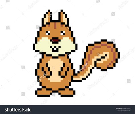 Squirrel Pixel Art Stock Vector Royalty Free 1250802589 Shutterstock