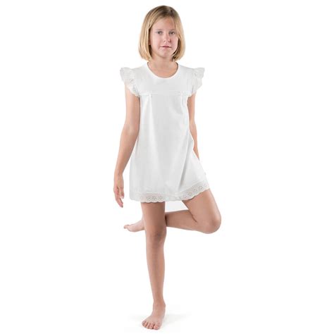 Diacar Girls White Cotton Nightie Childrensalon