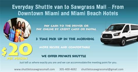 Shuttle To Sawgrass Mall Updated June 2024 6701 Collins Ave Miami Florida Airport