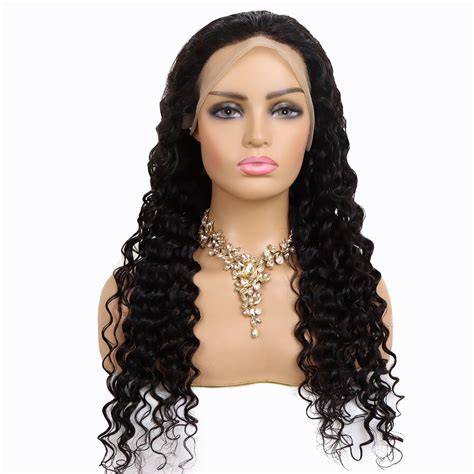 Brazilian Deep Wave 13x4 T Part Transparent Lace Pre Plucked Human Hair