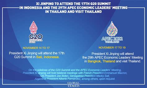 Xi Jinping To Attend The 17th G20 Summit In Indonesia And The 29th Apec