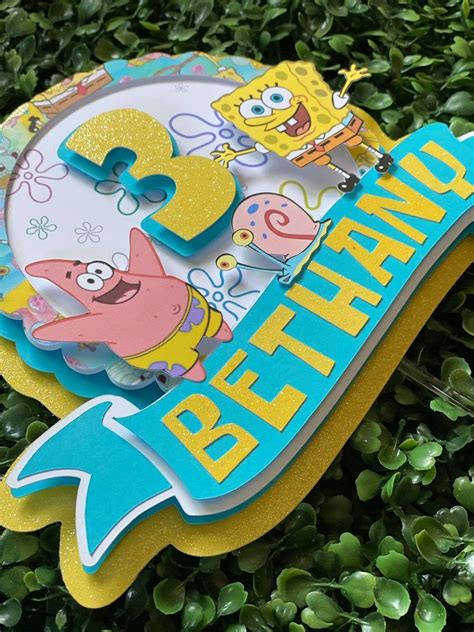 Spongebob Square Pants Cake Topper Spongebob Party Bikini Bottom Cake Topper Sponge Bob Artofit