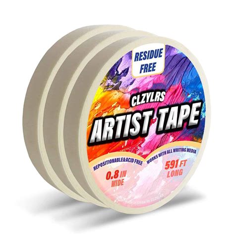 Artist Tape For Drafting Art 3 Pack Acid Free White Masking Tape For