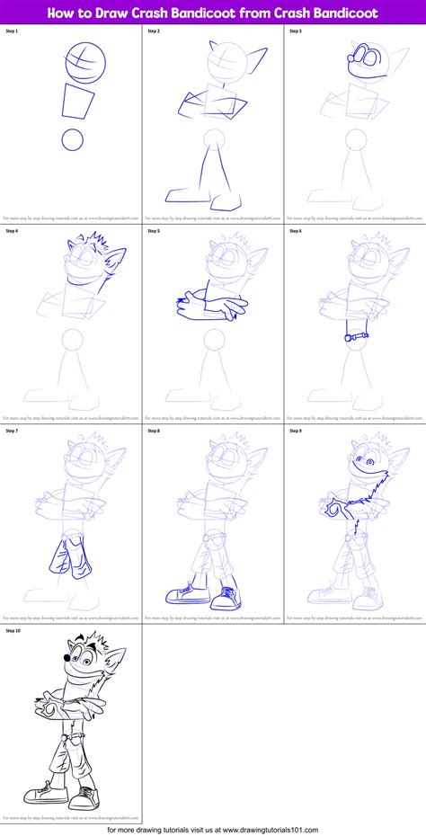 How To Draw Crash Bandicoot From Crash Bandicoot Crash Bandicoot Step