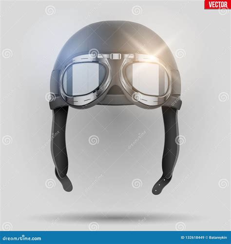 Retro Aviator Helmet With Goggles Cartoon Vector Cartoondealer