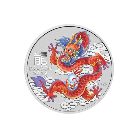 Dragón Rojo Año Lunar 2024 Australia Onza Plata Monedas Lamasbolano