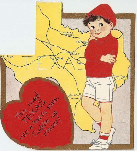 Texas Happy Hearts Day Vintage Valentine Cards Heart Day