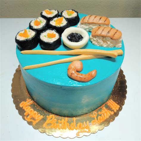 Sushi Cake 🍣 🍤 Vanilla Cake With Vanilla Buttercream Icing With