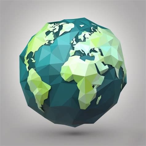 Premium Photo Low Poly Earth Illustration Polygonal Globe Icon