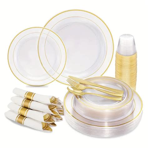 Plastic Plates Cutlery Set Cup Disposable Dinner Plates Cup Temu