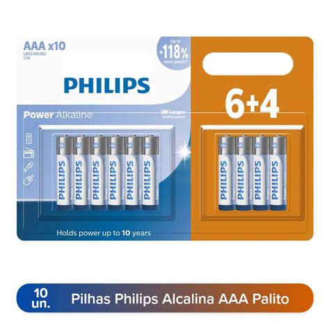 Pilhas Alcalinas Aaa Palito Comun A Philips Pack De Unidades Escolha