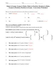 Moles And Mass Worksheet Pdf Name Date Per Moles To Grams Grams To