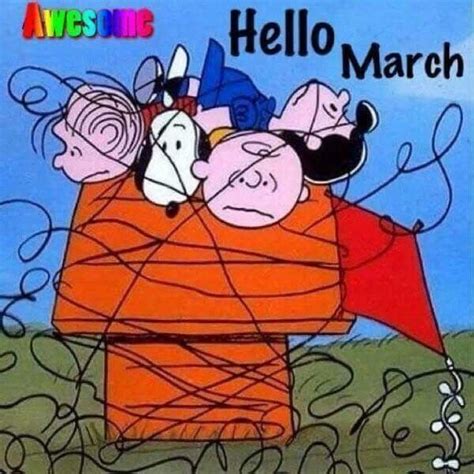 Peanuts Hello March Peanuts Cartoon Peanuts Snoopy Peanuts Comics