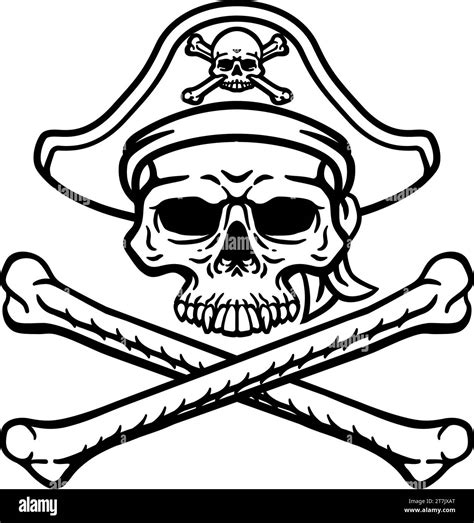 Pirate Hat Skull And Crossbones Cartoon Stock Vector Image And Art Alamy