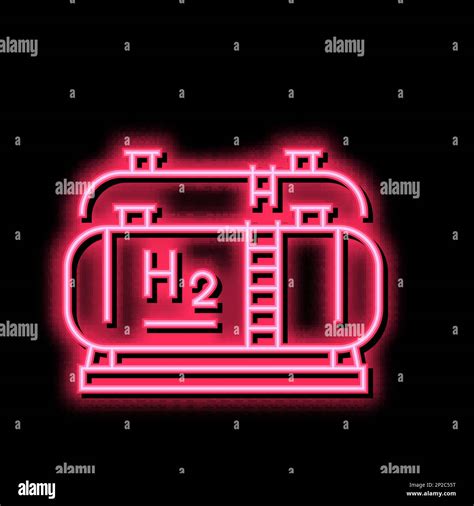 Tank Storaging Hydrogen Neon Glow Icon Illustration Stock Vector Image