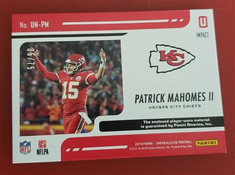 Panini Unparalleled Undeniable Hyper D Patrick Mahomes Ii