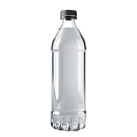 Transparent Plastic Water Bottle With Black Cap 48344317 Png