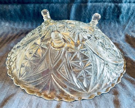 Vintage 3 Legged Clear Glass Serving Bowl Etsy