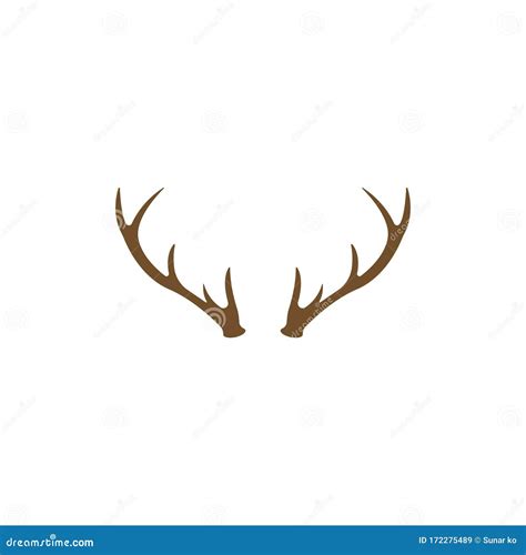 Deer Antlers Logo Template Illustration Design Stock Vector