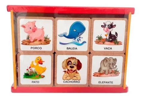 Jogo Da Mem Ria Educativo Em Mdf Animais Mercadolivre