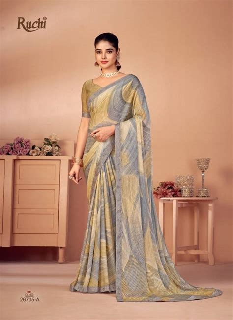 Simaya Th Edition By Ruchi Chiffon Saree Catalog The Ethnic World