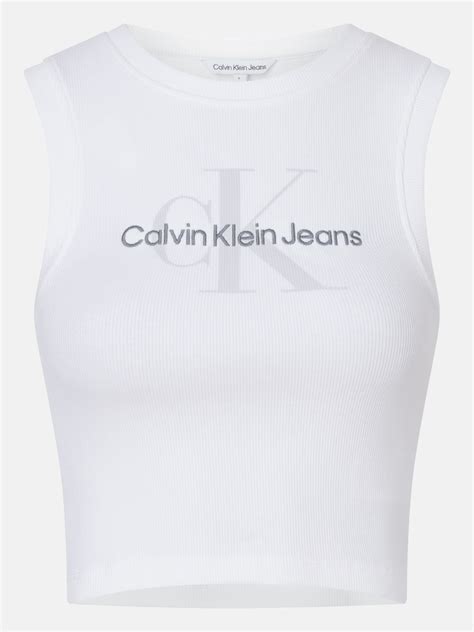 Calvin Klein Jeans Archival Monologo Rib Tank Top Canotte E Top Donna