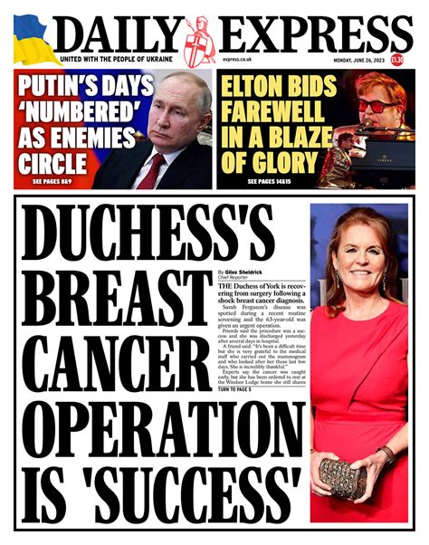 Daily Express Front Page 26th Of June 2023 Tomorrows Papers Today