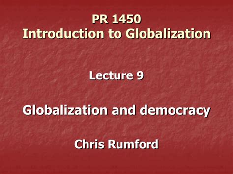 Globalization And Democracy