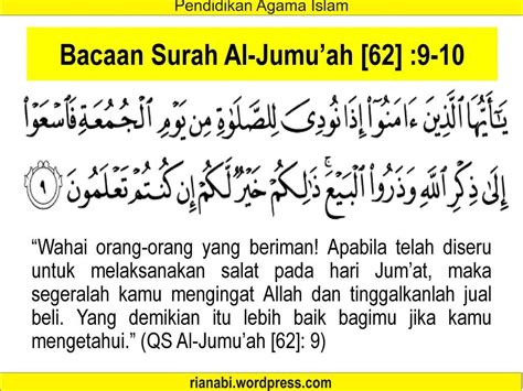 Surat Al Jumuah Ayat 9 11 49 Koleksi Gambar