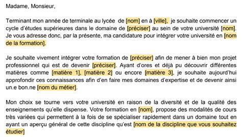 Lettre De Motivation Universit Exemple Et Mod Le T L Charger