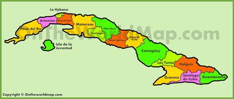 Administrative map of Cuba - Ontheworldmap.com