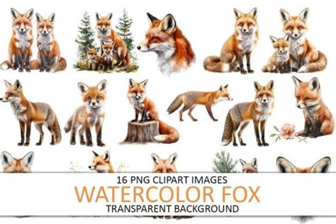 Watercolor Red Fox Clipart Graphic By Niftycraftyhouse · Creative Fabrica