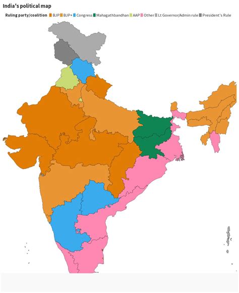 India Political Map Dec 2023 - 5 State Election | Flourish