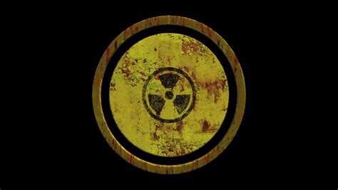 a yellow radioactive symbol on a black background 30462170 Stock Video ...